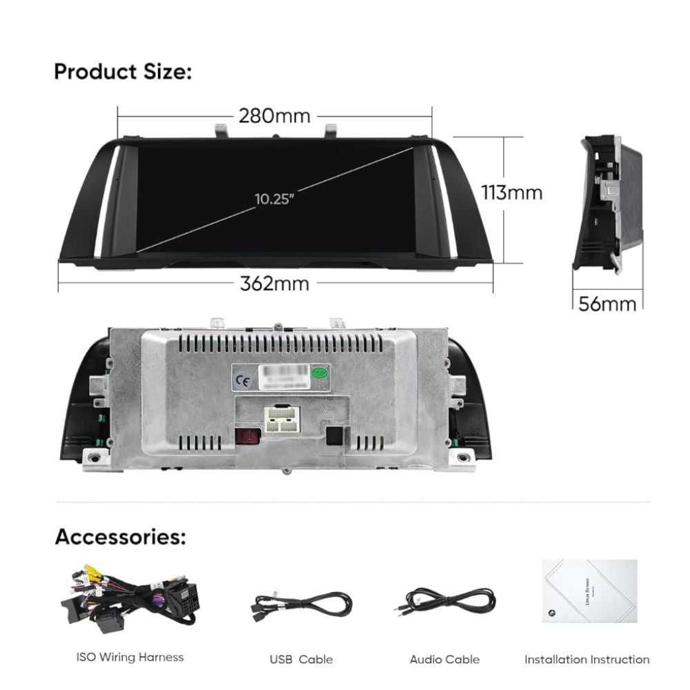 10.25" MULTIMEDIA TOUCHSCREEN HEADUNIT FOR BMW 5 SERIES F10/F11/F18