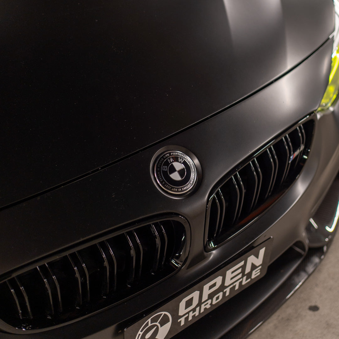 BMW 50TH ANNIVERSARY EMBLEM BADGES - BLACK & WHITE