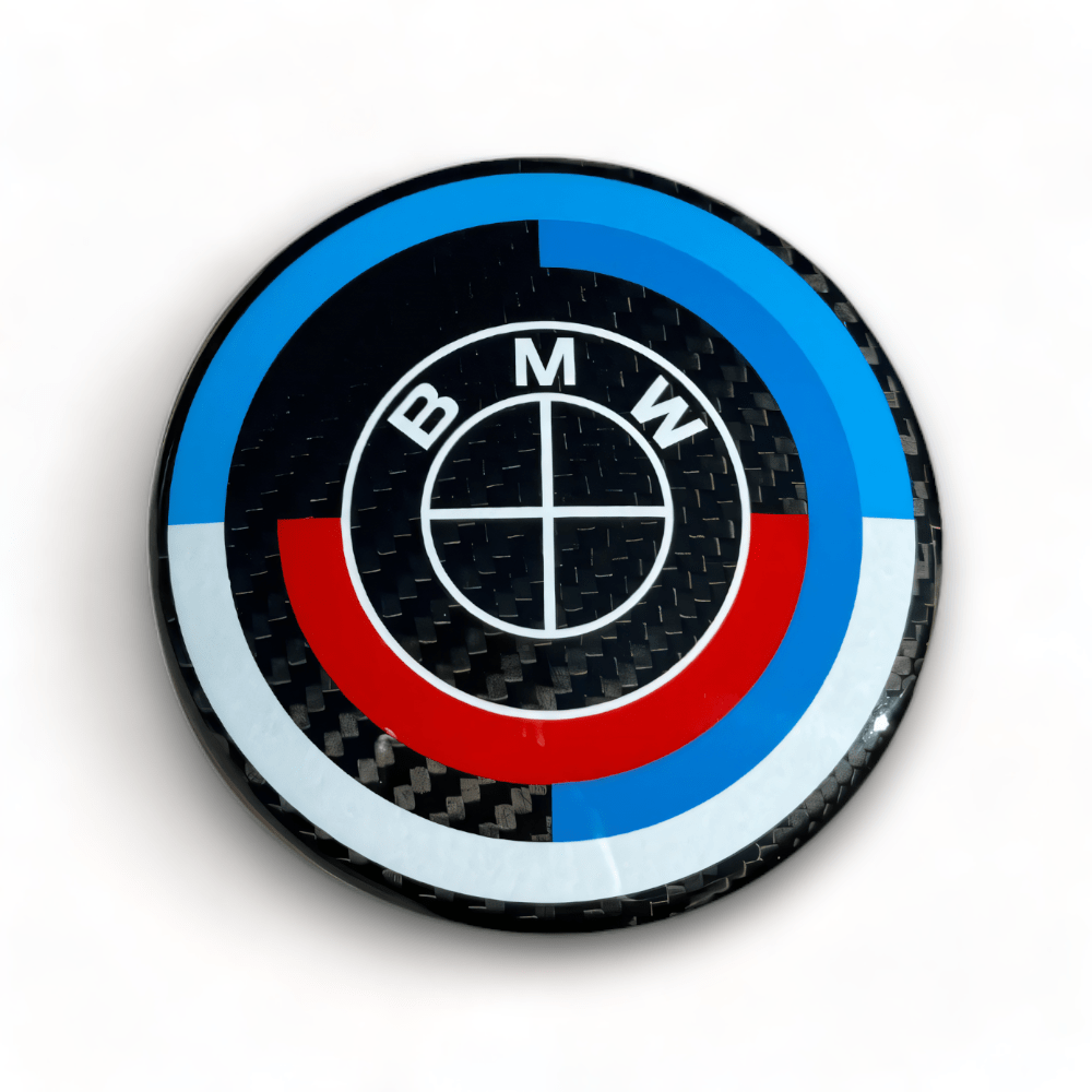 BMW CARBON FIBRE 50TH ANNIVERSARY EMBLEM BADGE