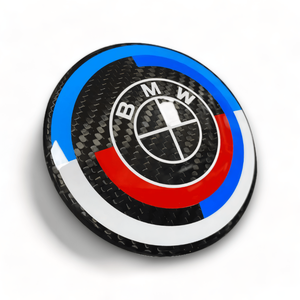 BMW CARBON FIBRE 50TH ANNIVERSARY EMBLEM BADGE