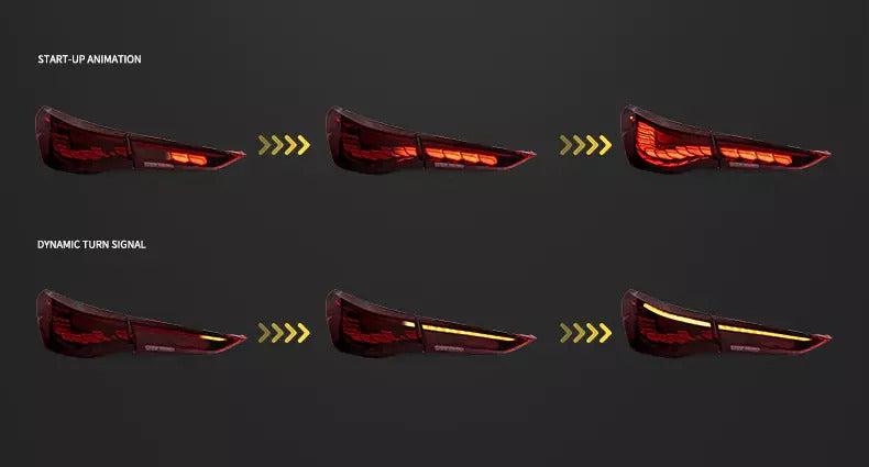 GTS STYLE OLED TAIL LIGHTS FOR BMW G82 G83 M4 / G22 G23 G26 4 SERIES