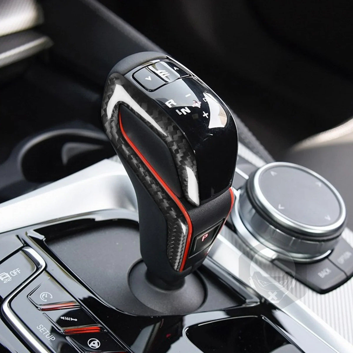 CARBON FIBER GEAR SHIFT TRIM COVER FOR BMW F90 M5 PRE LCI