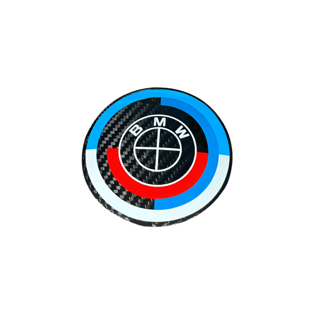 BMW CARBON FIBRE 50TH ANNIVERSARY EMBLEM BADGE