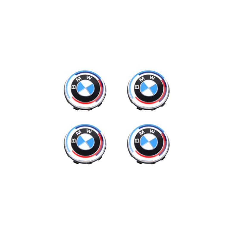 BMW 50TH ANNIVERSARY FLOATING WHEEL CENTRE CAP SET