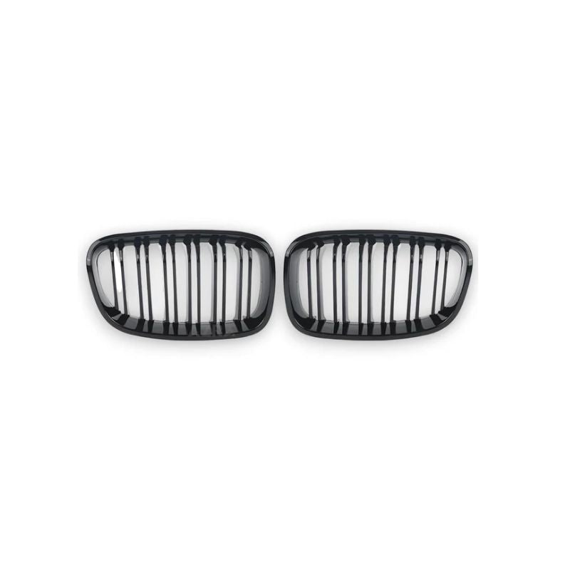 GLOSS BLACK FRONT KIDNEY GRILLES FOR BMW F20/F21 1 SERIES (2011-2020)