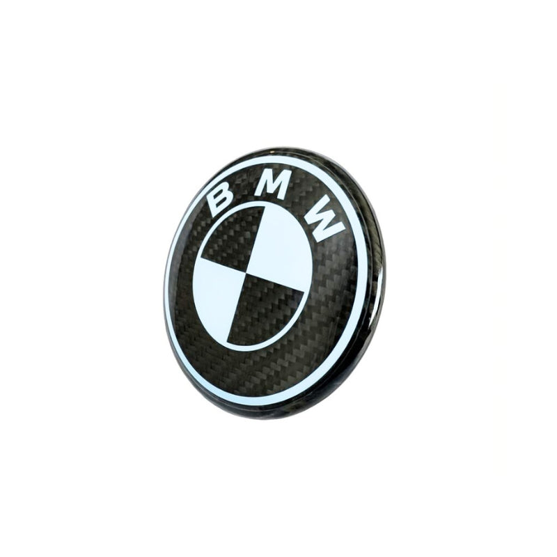 BMW BLACK & WHITE CARBON FIBRE EMBLEM BADGE
