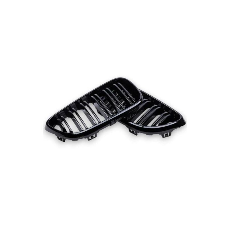 GLOSS BLACK FRONT GRILLES FOR BMW F22/F23/F87 2 SERIES / M2 (2014-2021)