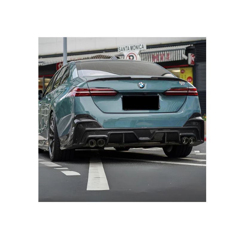 TK STYLE DRY CARBON FIBRE REAR DIFFUSER WITH TAIL THROAT FOR BMW G60 5 SERIES