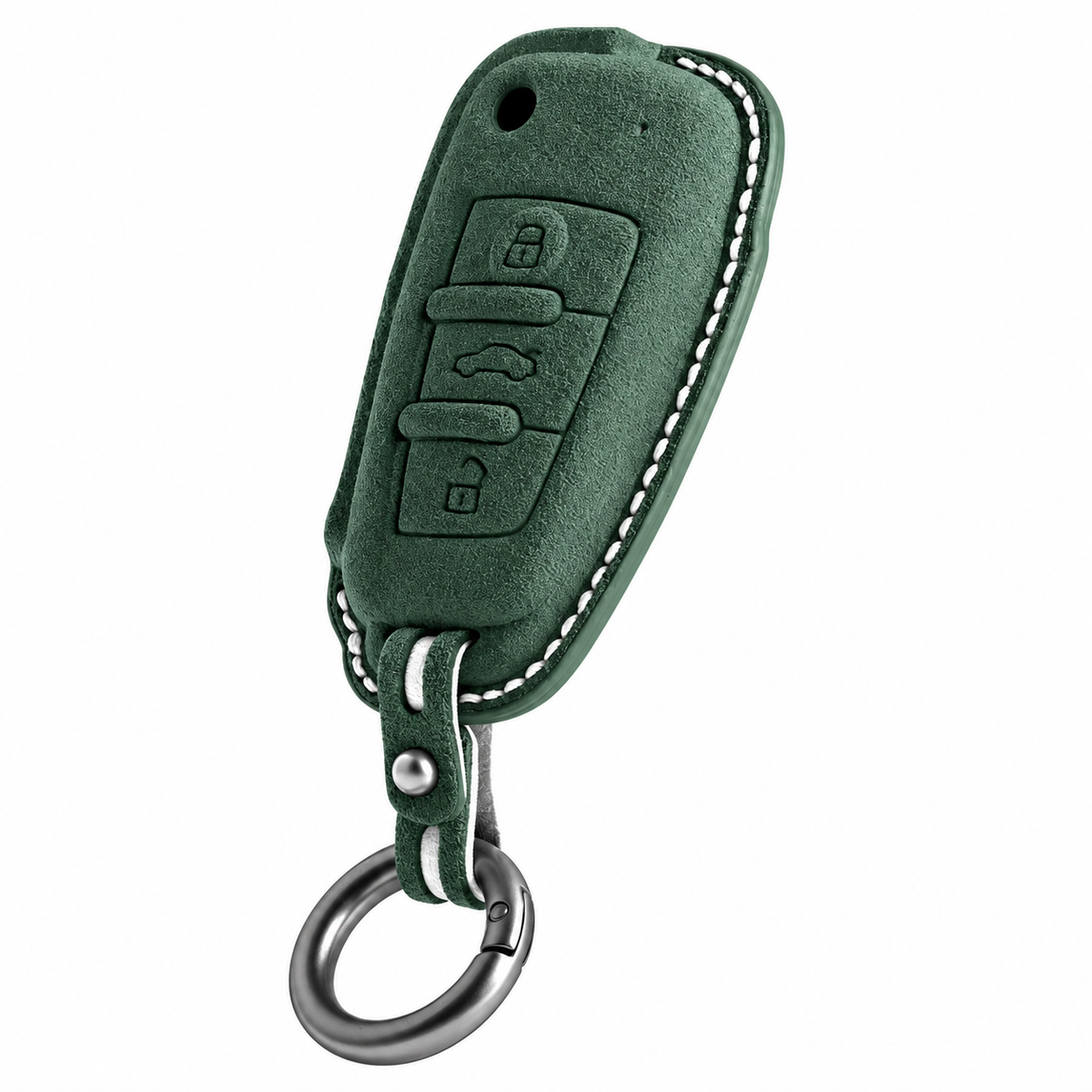 Dark Green Alcantara key case for Audi - Key Fob Type C