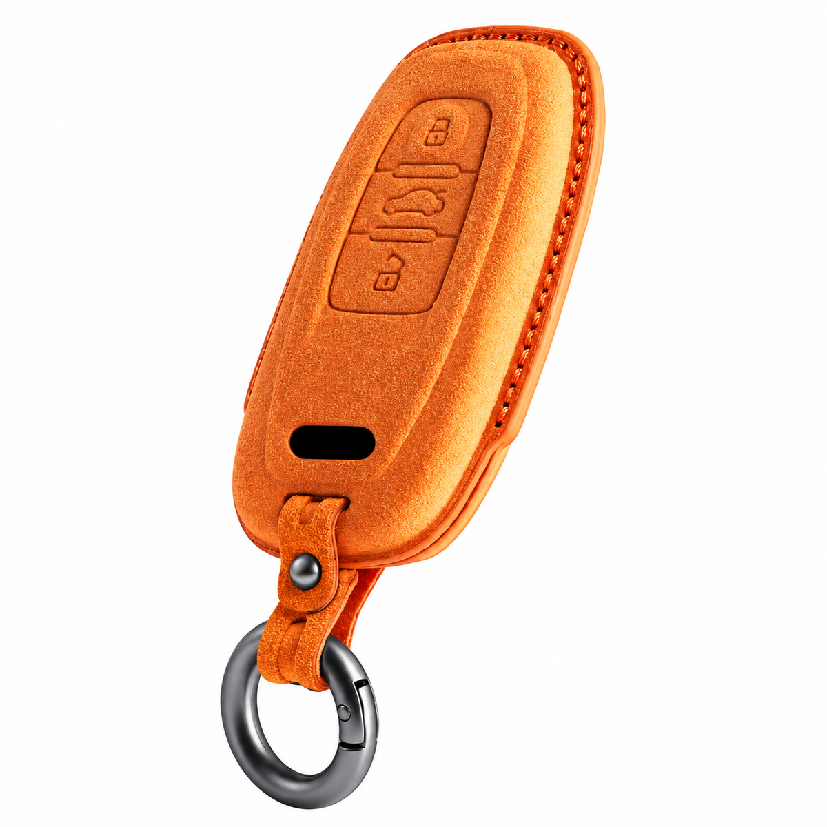 Orange Alcantara key case for Audi - Key Fob Type A