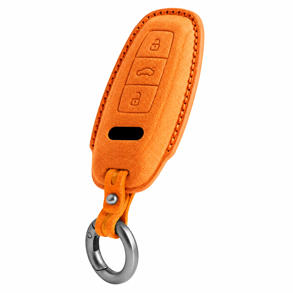 Orange Alcantara key case for Audi - Key Fob Type D
