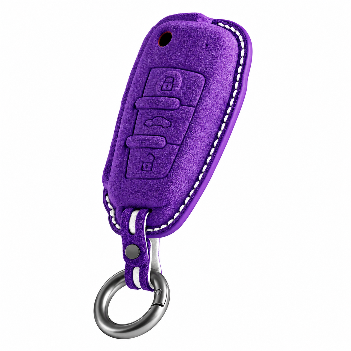 Purple Alcantara key case for Audi - Key Fob Type C