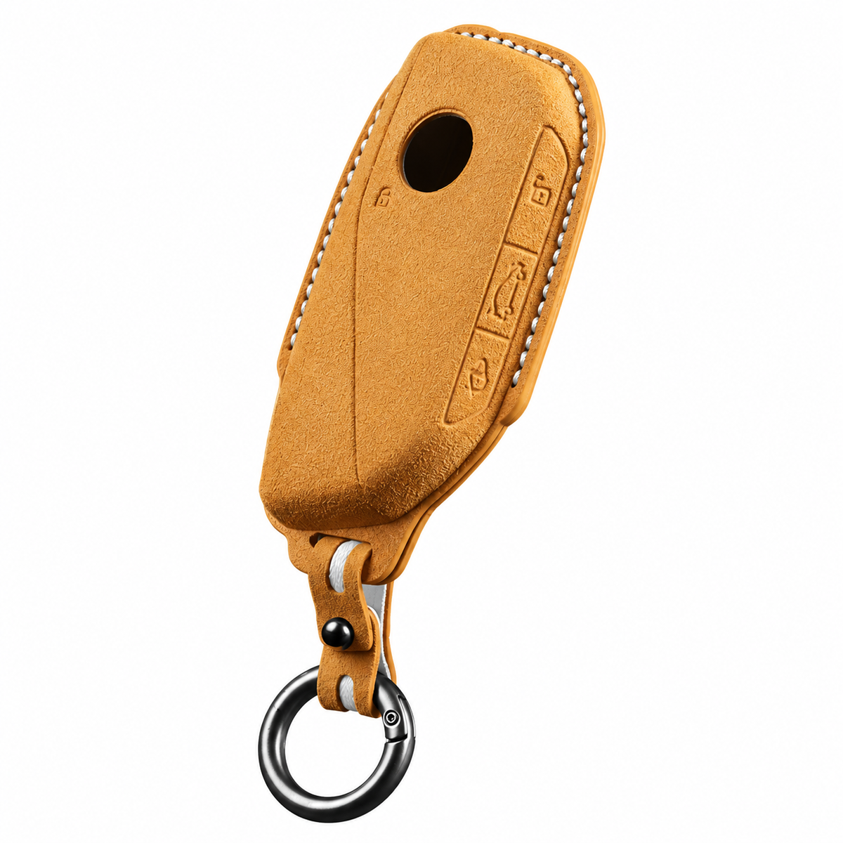 Bronze Brown Alcantara key case for BMW - Key Fob Type D