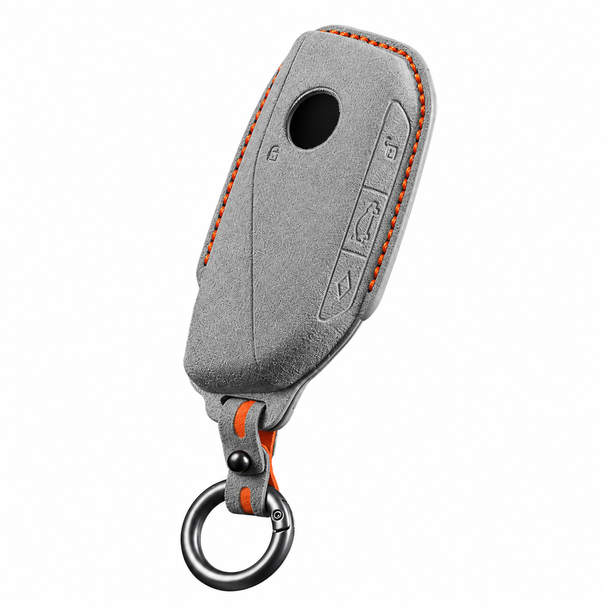 Dark Grey Alcantara key case for BMW - Key Fob Type D