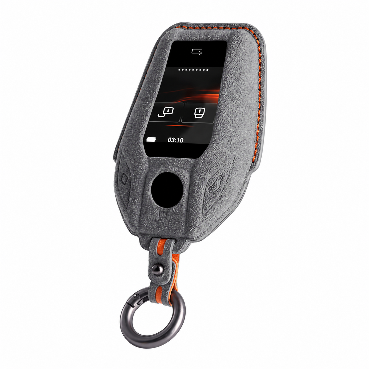 Dark Grey Alcantara key case for BMW - Key Fob Type E