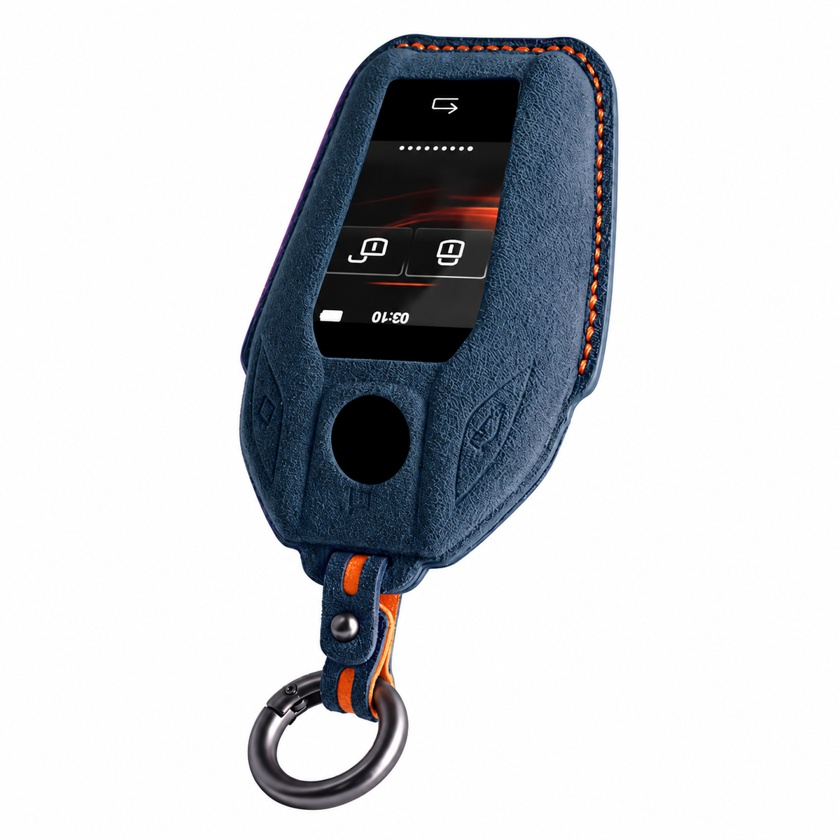 Nitrogen Blue Alcantara key case for BMW - Key Fob Type E