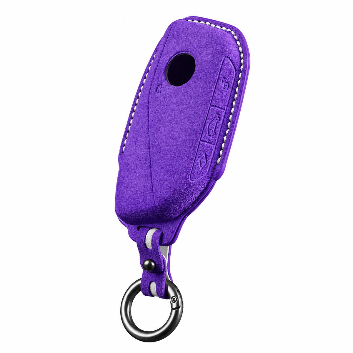 Purple Alcantara key case for BMW - Key Fob Type D