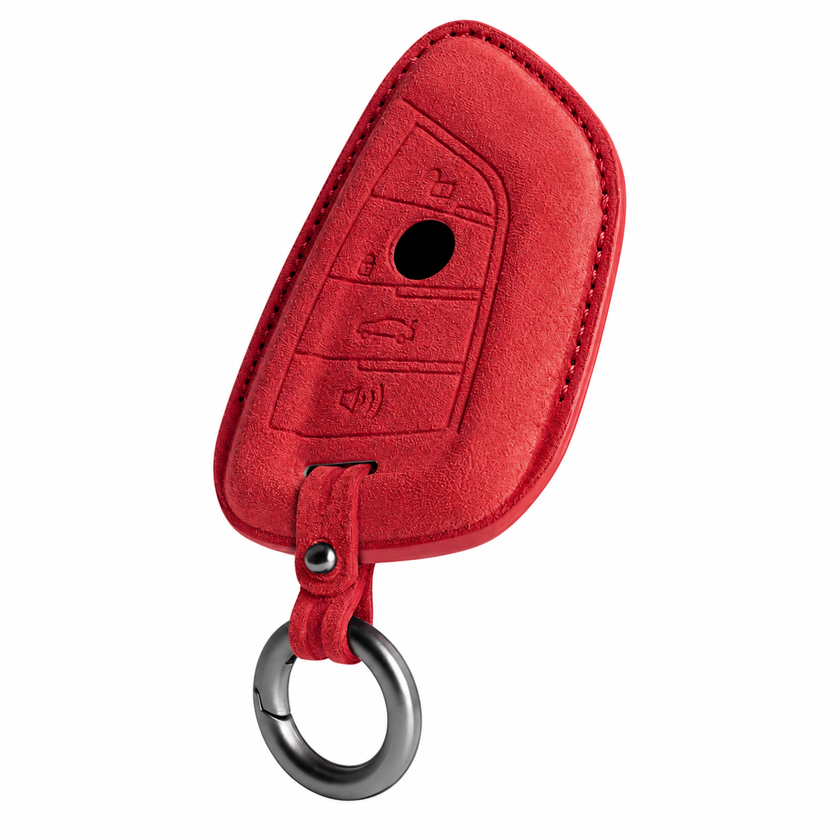 Red Alcantara key case for BMW - Key Fob Type B
