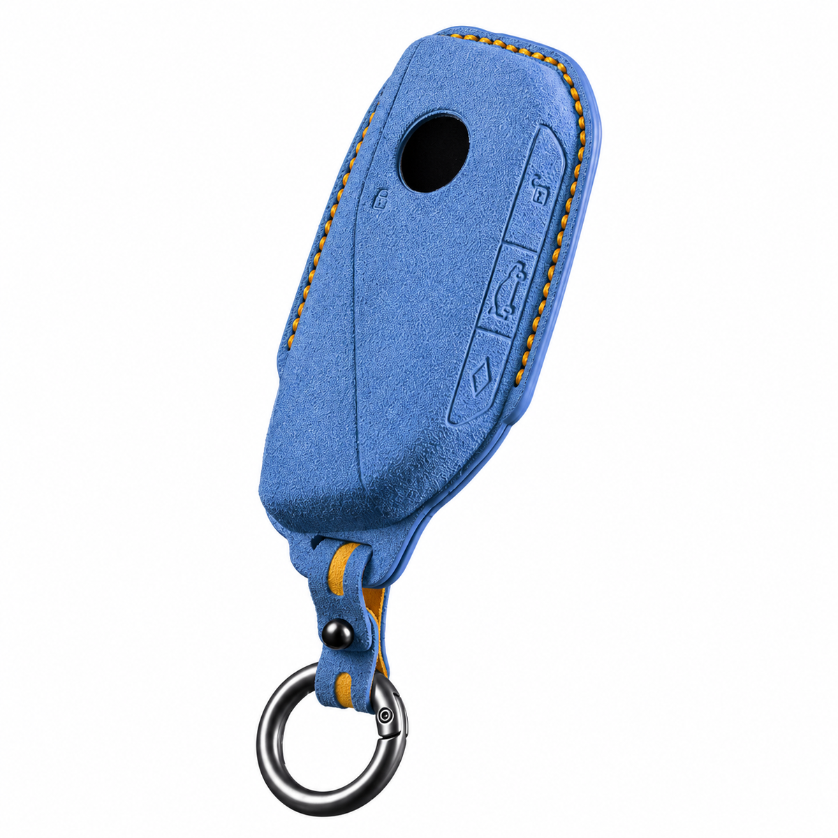 Sky Blue Alcantara key case for BMW - Key Fob Type D