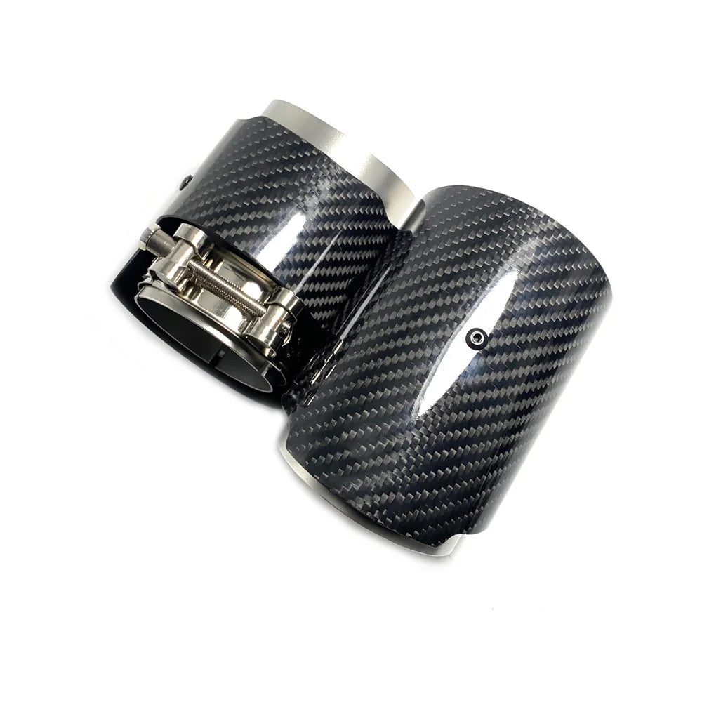ANGLE CUT CARBON FIBER EXHAUST TIPS FOR BMW F10 M5