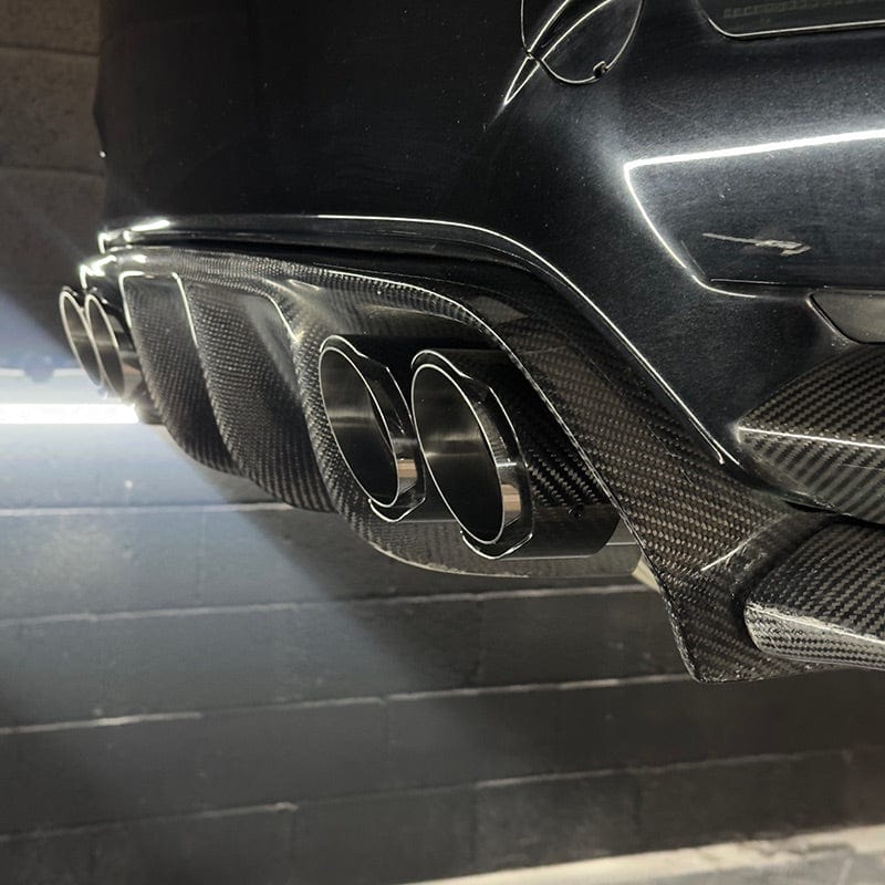 ANGLE CUT CARBON FIBER EXHAUST TIPS FOR BMW F10 M5