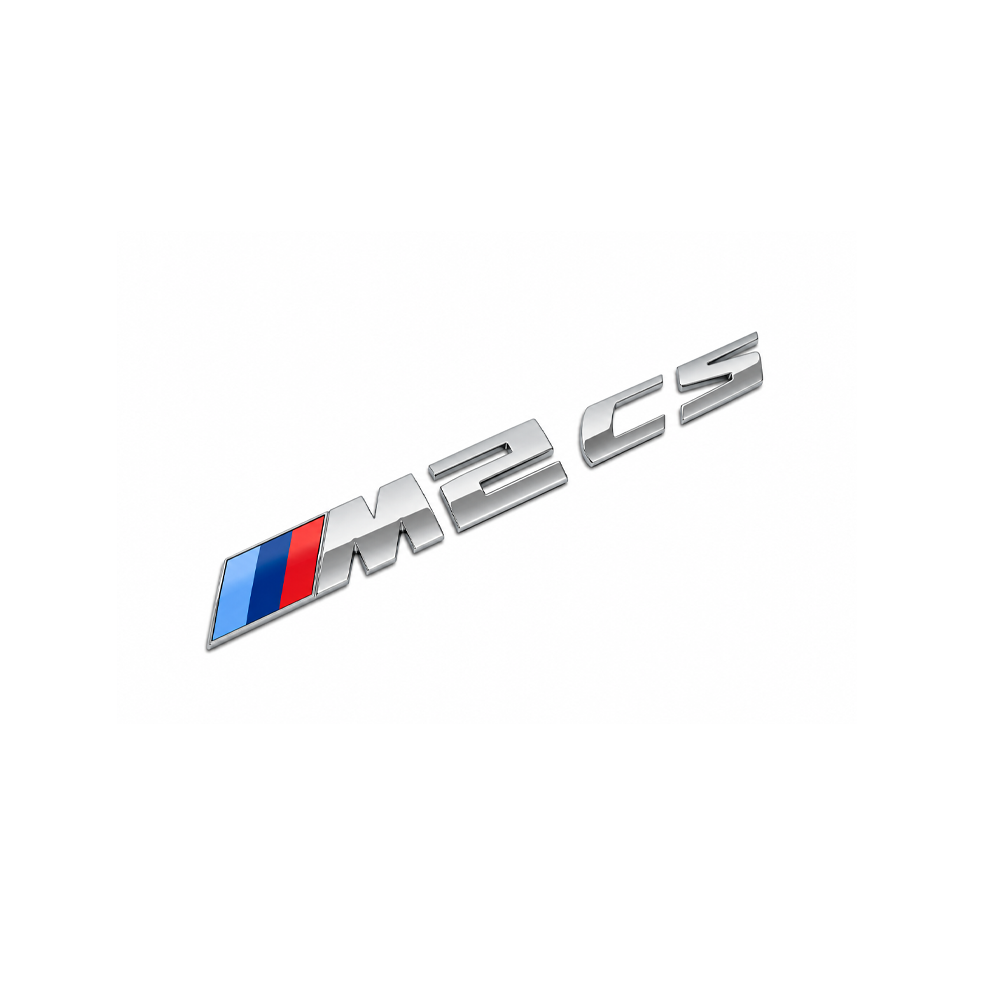 GLOSS BLACK / SILVER M2 CS BADGE TRUNK EMBLEM FOR BMW F87 M2 CS