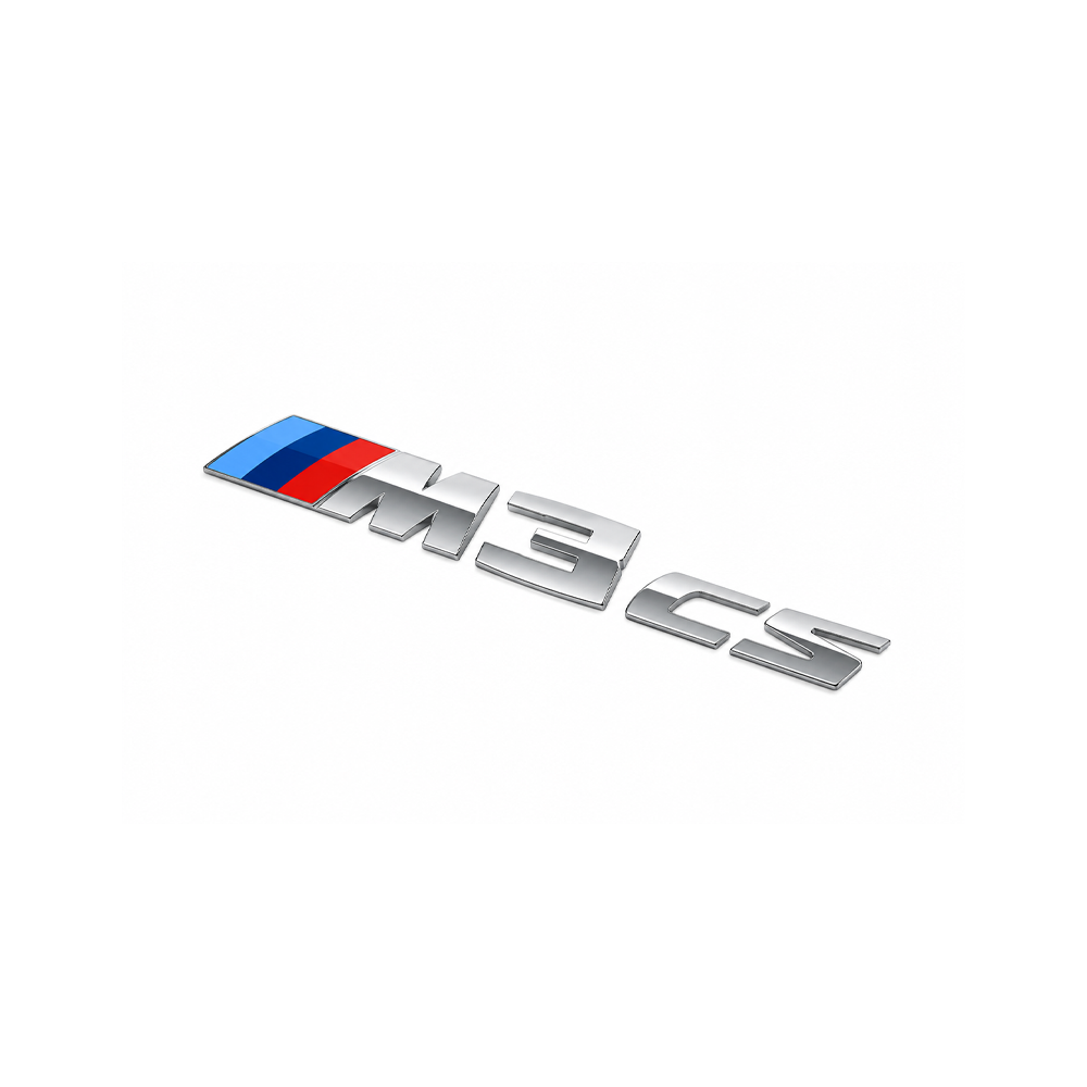 GLOSS BLACK / SILVER M3 CS BADGE TRUNK EMBLEM FOR BMW F80 M3 CS
