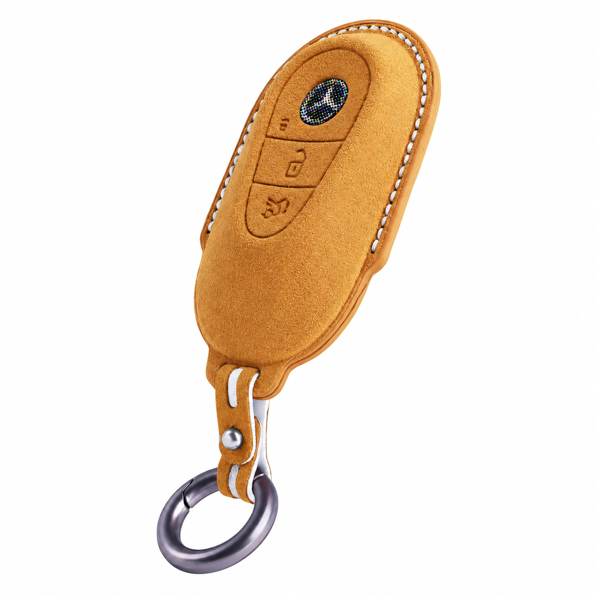 Bronze Brown Alcantara key case for Mercedes - Key Fob Type C