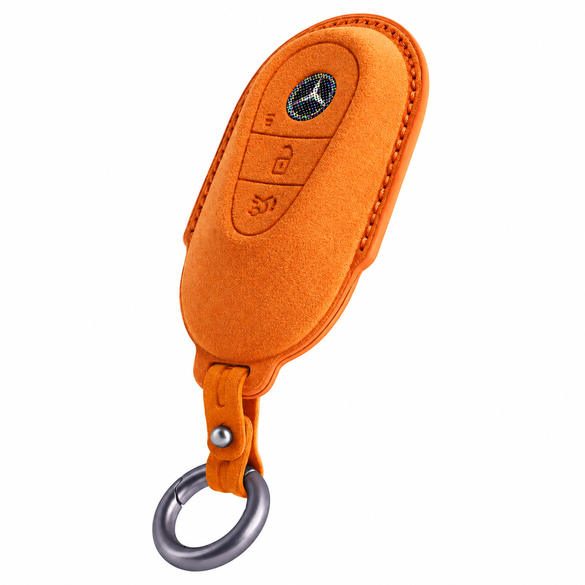 Orange Alcantara key case for Mercedes - Key Fob Type C