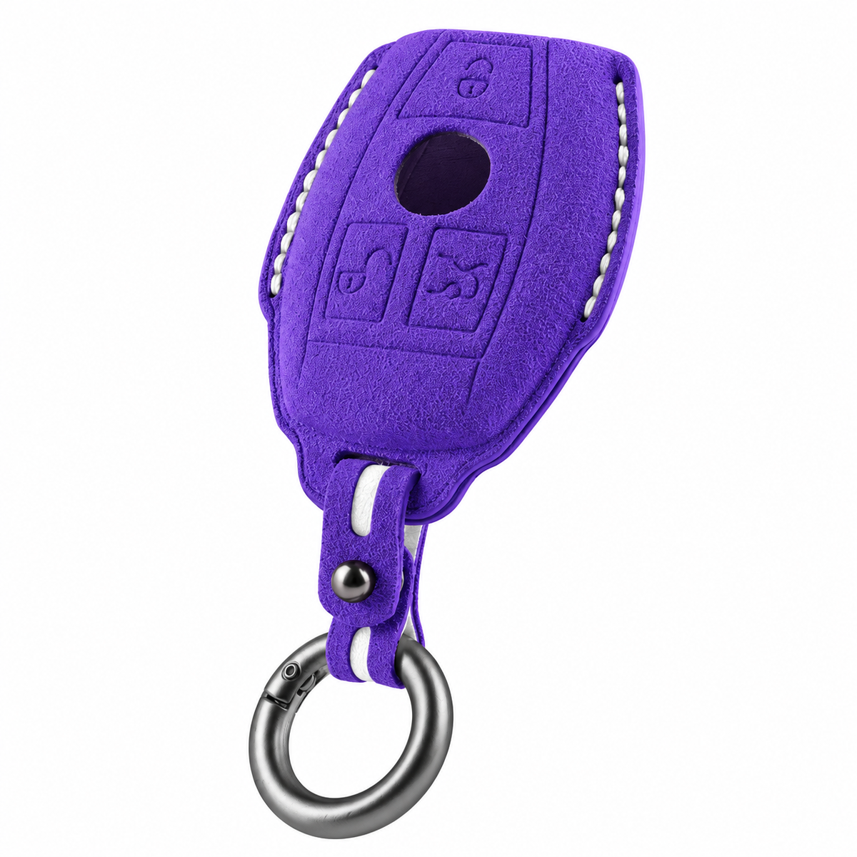 Purple Alcantara key case for Mercedes - Key Fob Type F
