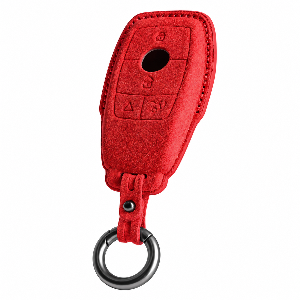 Red Alcantara key case for Mercedes - Key Fob Type B