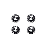BMW CLASSIC WHITE BLACK FLOATING WHEEL CENTRE CAP SET