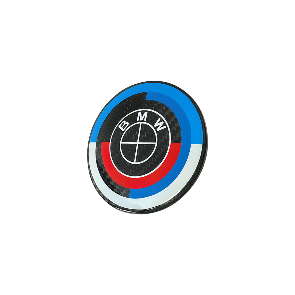 BMW CARBON FIBRE 50TH ANNIVERSARY EMBLEM BADGE