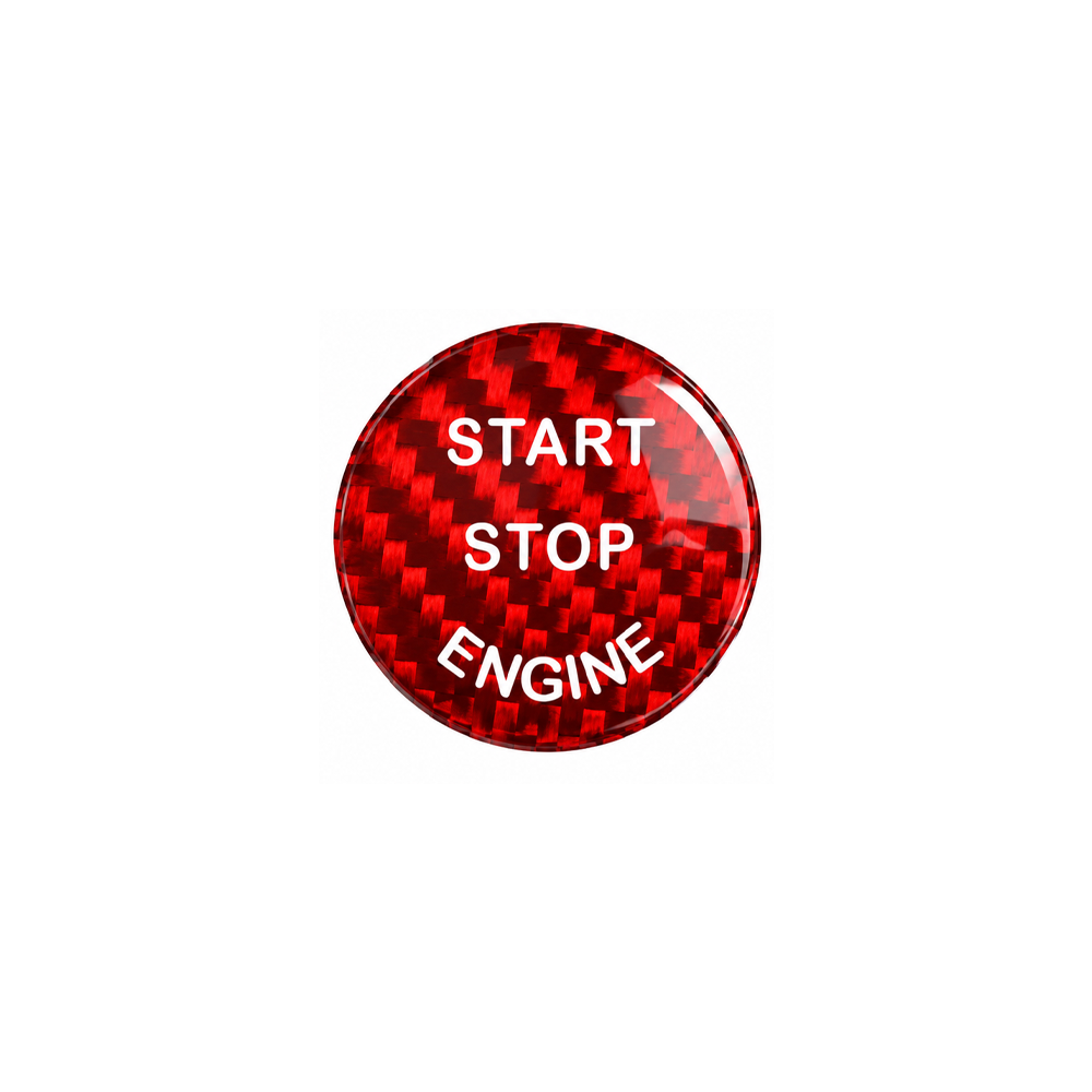 RED CARBON FIBER STOP/START BUTTON COVER FOR BMW E90/E91/E92 3 SERIES E90/E92 M3