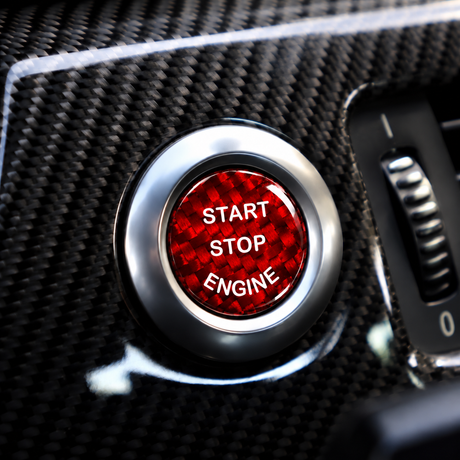 Red Carbon Fiber Stop/Start Button Cover For Bmw E89 Z4