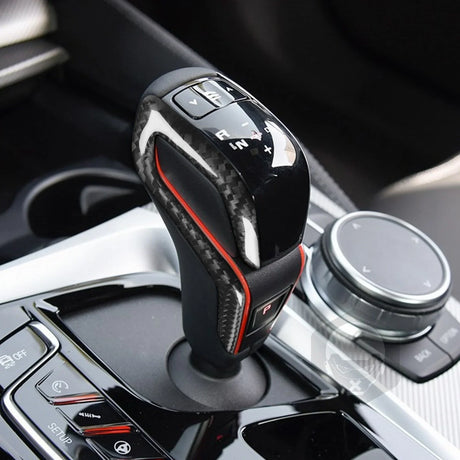 CARBON FIBER GEAR SHIFT TRIM COVER FOR BMW F90 M5 PRE LCI