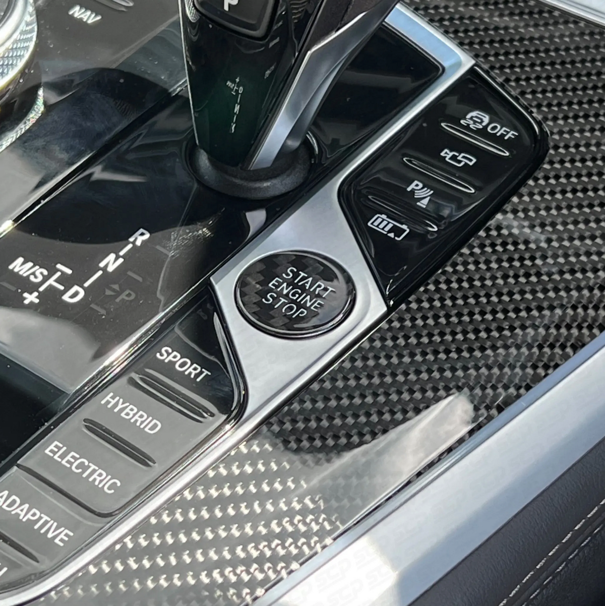 Black Carbon Fiber Stop/Start Button Cover For Bmw F44 2 Series G21 3 Series G23/G26 4 Series