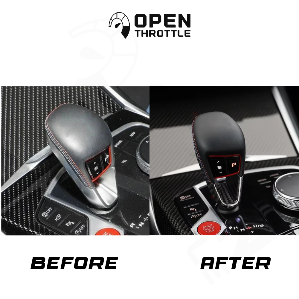 CARBON FIBER GEAR SHIFT TRIM COVER FOR BMW X3 M F97 / X4 M F98 LCI
