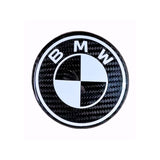 BMW BLACK & WHITE CARBON FIBRE EMBLEM BADGE
