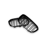 GLOSS BLACK FRONT KIDNEY GRILLES FOR BMW F20/F21 1 SERIES (2011-2020)