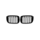 GLOSS BLACK FRONT GRILLES FOR BMW G01/G02/G08 X3 (2018-2021)