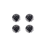 BMW 50TH ANNIVERSARY FULL BLACK FLOATING WHEEL CENTRE CAP SET
