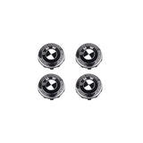 BMW 50TH ANNIVERSARY WHITE BLACK FLOATING WHEEL CENTRE CAP SET