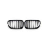 GLOSS BLACK FRONT KIDNEY GRILLES FOR BMW F20/F21 1 SERIES (2011-2020)