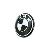 BMW BLACK & WHITE CARBON FIBRE EMBLEM BADGE