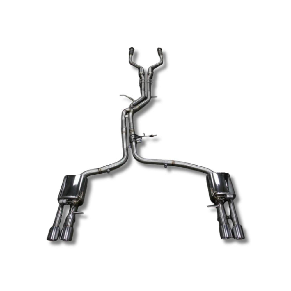 VALVETECH™ AUDI A6/A7 C7/C8 3.0L STAINLESS STEEL VALVED CATBACK EXHAUST SYSTEM WITH SILVER TIPS