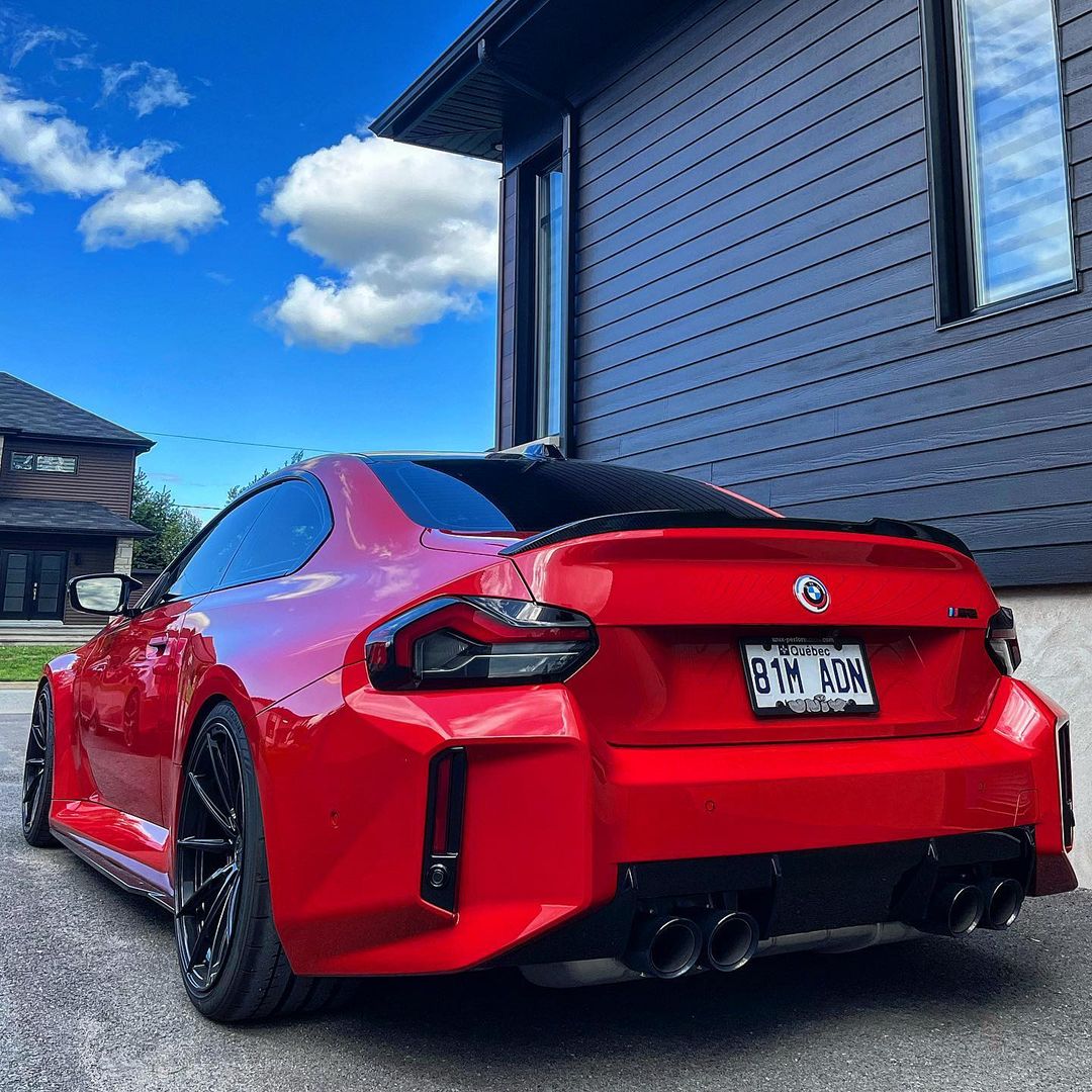 V STYLE CARBON FIBER TRUNK SPOILER FOR BMW G87 M2 / G42 2 SERIES