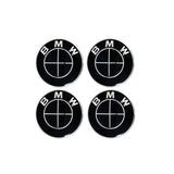 BMW CLASSIC FULL BLACK FLOATING WHEEL CENTRE CAP SET