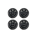 BMW 50TH ANNIVERSARY FULL BLACK FLOATING WHEEL CENTRE CAP SET