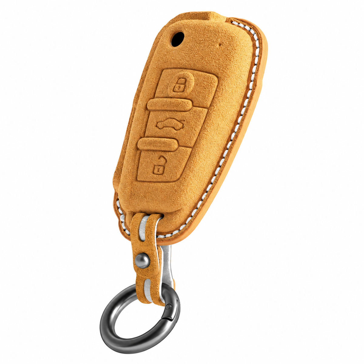 Bronze Brown Alcantara key case for Audi - Key Fob Type C